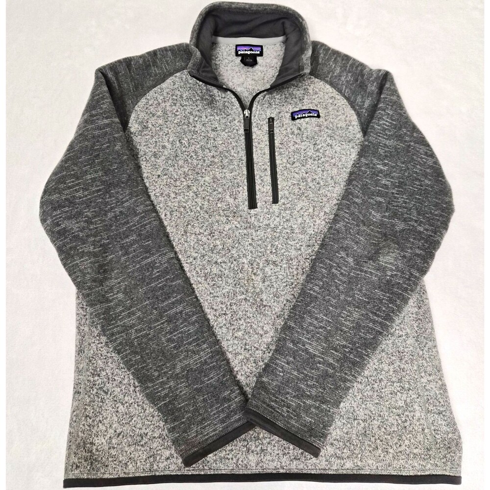 Patagonia Better Sweater 1/4 Zip Fleece Pullover Mens Large Two Tone Gray 25522